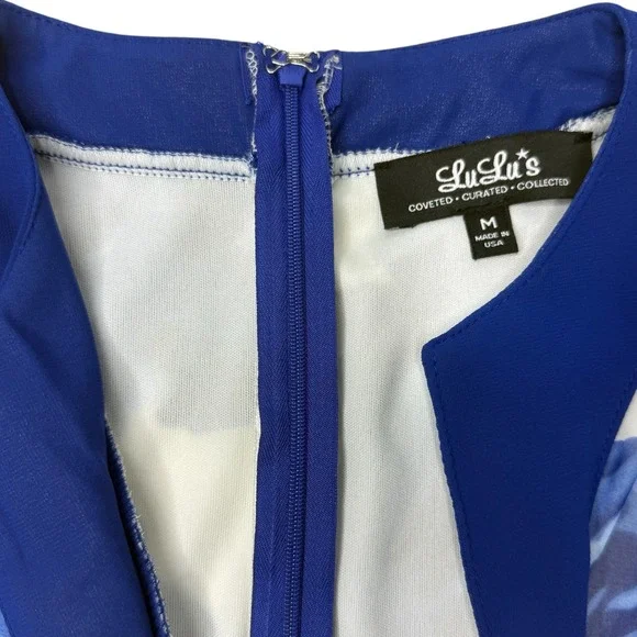 LULUS Blossom Buddy Blue Floral Print Plunge V-Neck Maxi Dress Size Medium - Picture 14 of 14